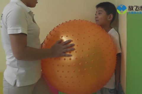 站立墙角挤压大龙球