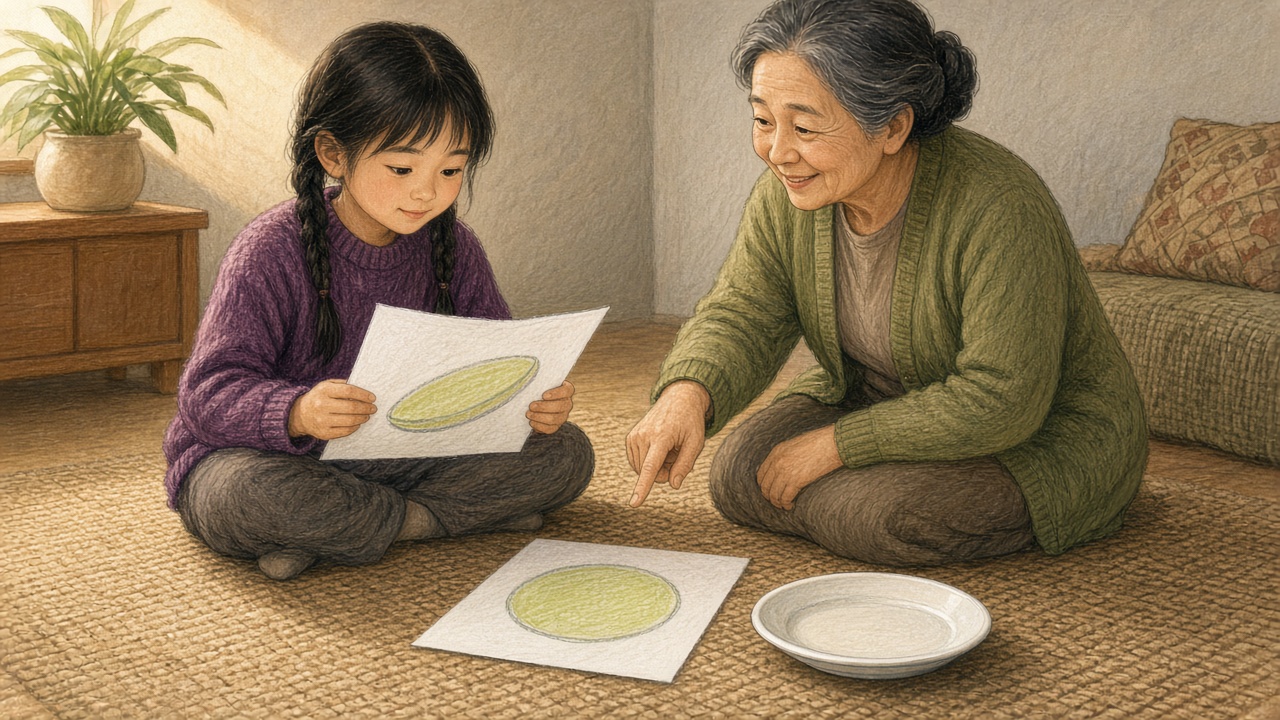 中景客厅地毯上两张画并排对照圆盘