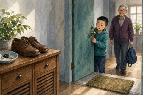 玄关鞋与钥匙还在，二年级男孩仍推开客厅门找外公